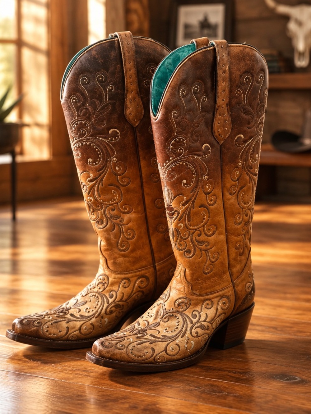 Corral Women’s Embroidered Western Cowboy Boots - Brown